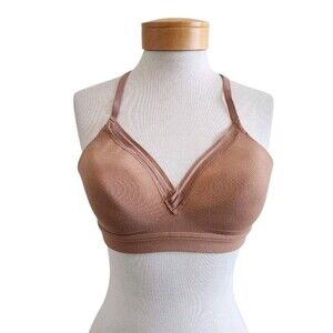 Athleta Everyday Bra Sz M/C Cup Powervita Lightly Lined Tan Racerback Sports